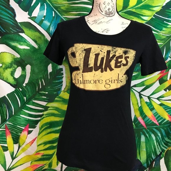 Euc Ripple Junction Juniors Small Gilmore Girls Luke's Logo Black T Shirt - Picture 4 of 7